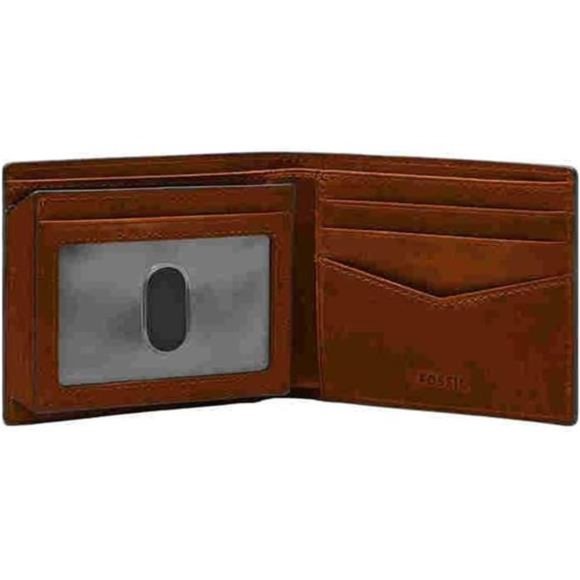 Fossil‎ Men's Leather Bifold Wallet with Flip ID Window for Men - Picture 4 of 4